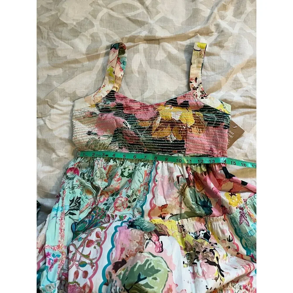 HEMANT &‎ NANDITA Teien Floral empire waist maxi Cotton Dress xs nwt - Picture 8 of 15